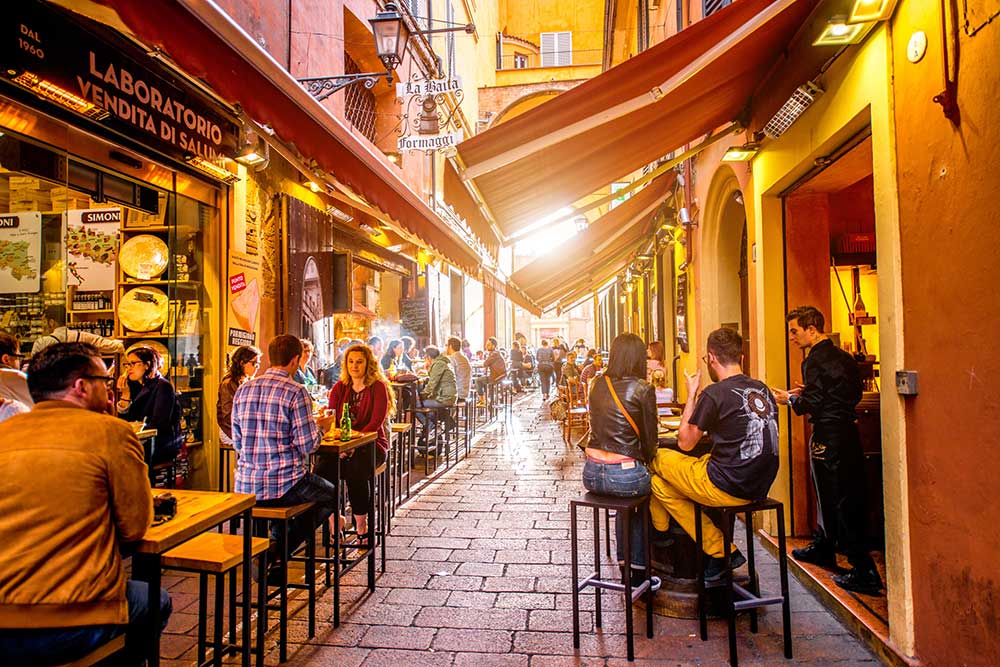 Marketplace patio in Bologna